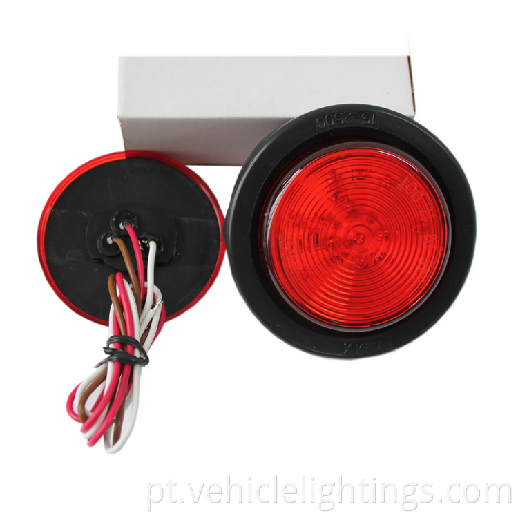 12V-24V Red Amber Branco de 2,5 "polegada Rodada de caminhão LED Light Light